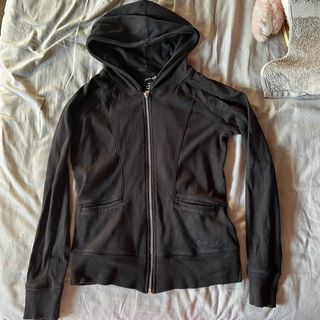 Pineapple UK Black Hooded Zip Jacket Size S WORKOUT YOGA RUNNING