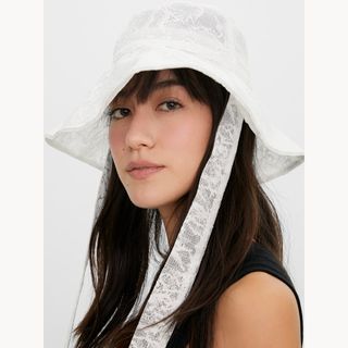 Pomelo Lace Sun Hat in White