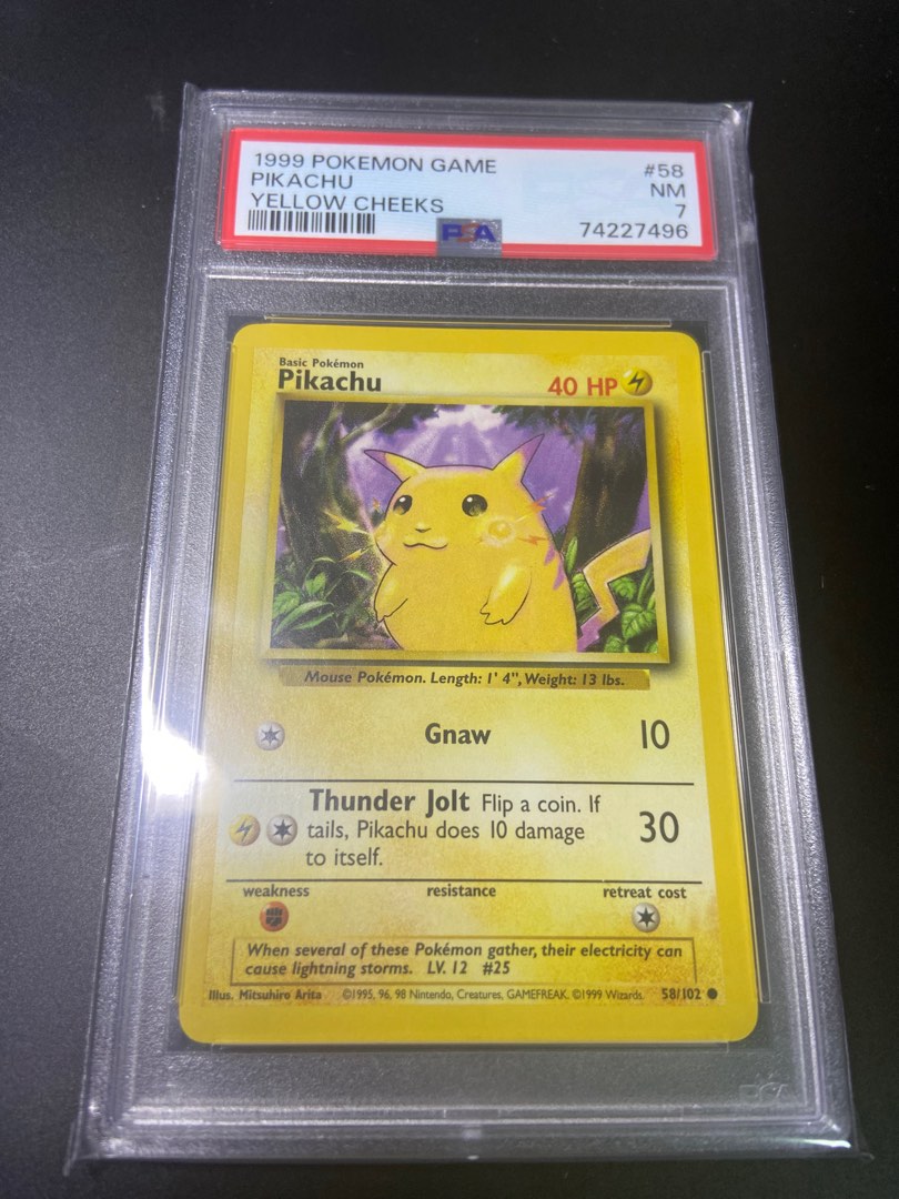 Base Set 58 Pikachu Yellow Cheeks PSA 7