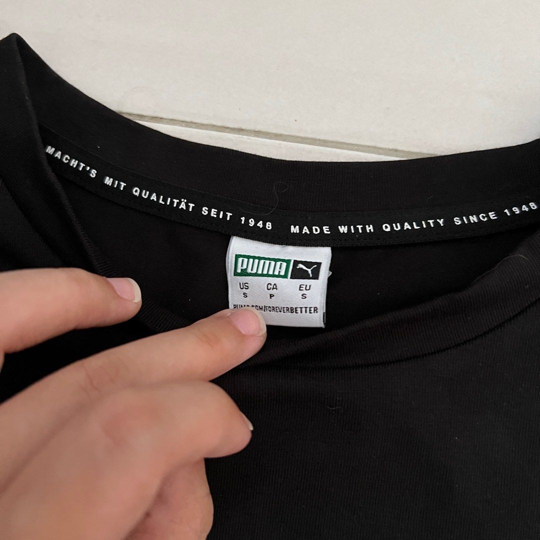 Puma round neck crop tee Women s Fashion Activewear on Carousell