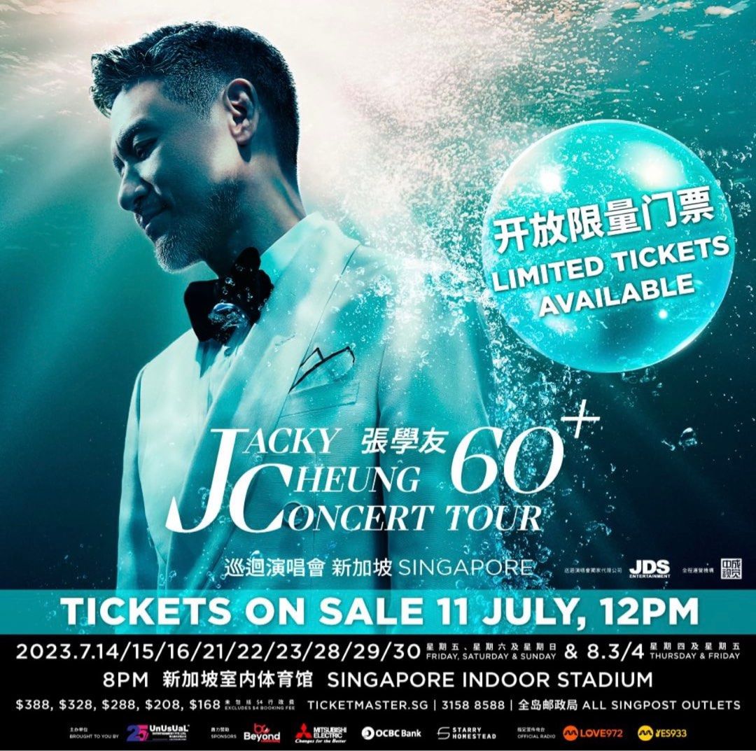 [Queue Bypass Link] Jacky Cheung 60+ Concert Tour, Tickets & Vouchers