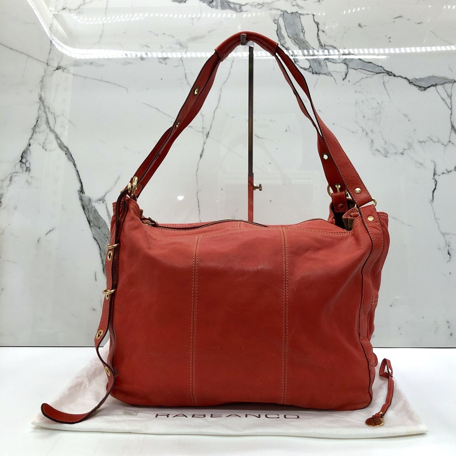 Red leather shoulder bag on sale