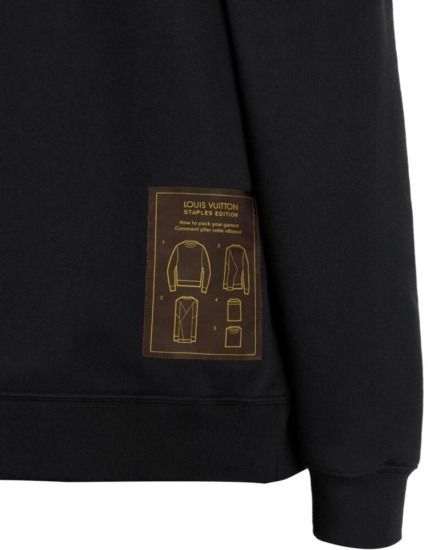 Louis Vuitton Staples Edition Hooded Sweatshirt Black Pre-Owned