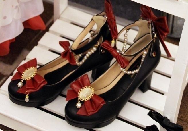 Cute red cheap pumps