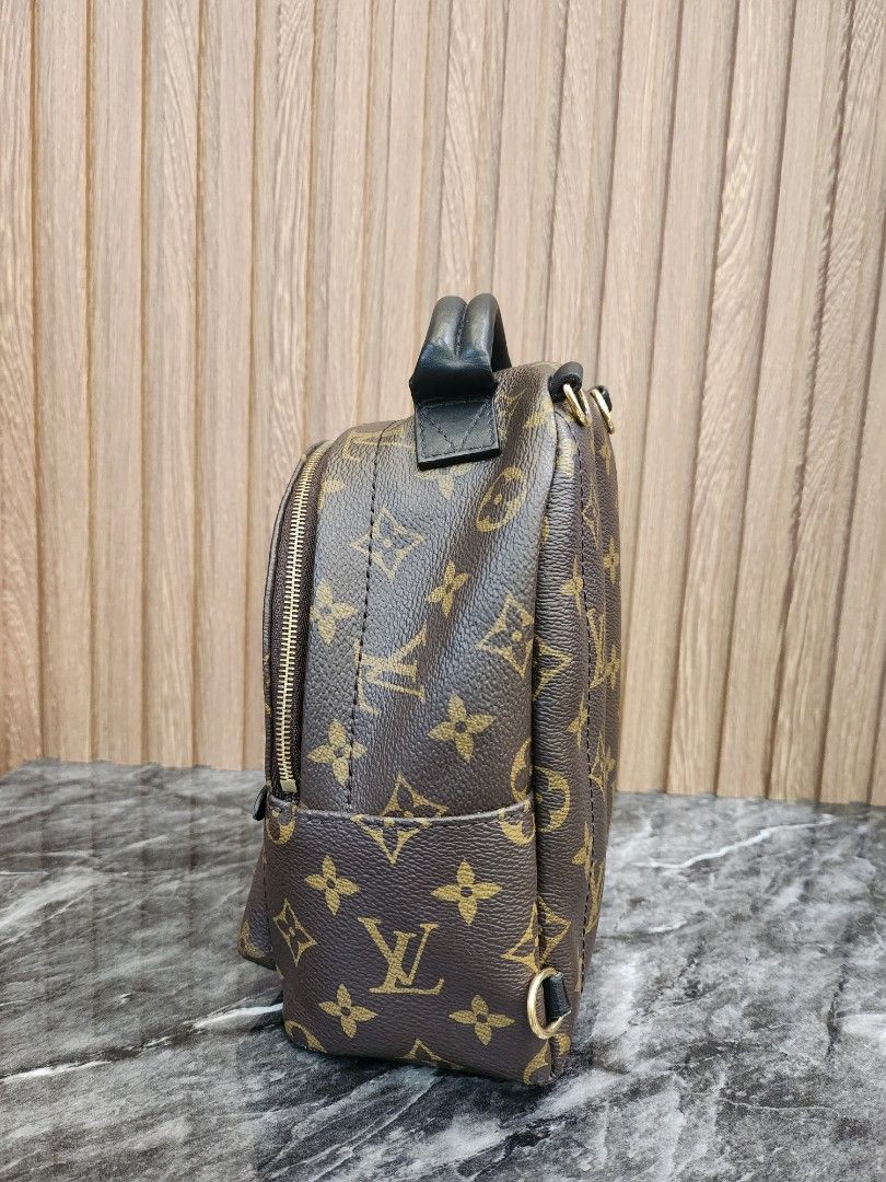 Louis Vuitton 2017 Monogram Reverse Palm Springs Mini Backpack Bag w.  Receipt