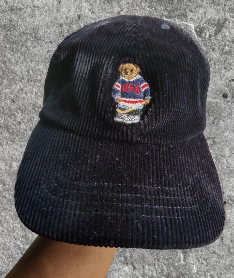 Polo bear 2025 corduroy hat