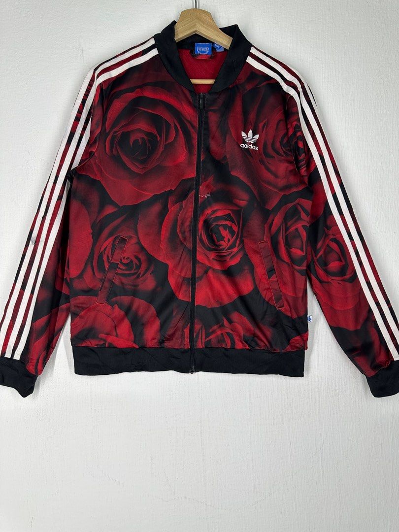 Adidas red hot sale rose jacket
