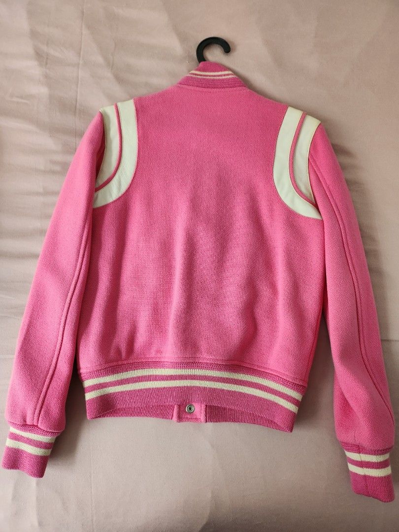 Saint laurent pink teddy jacket online
