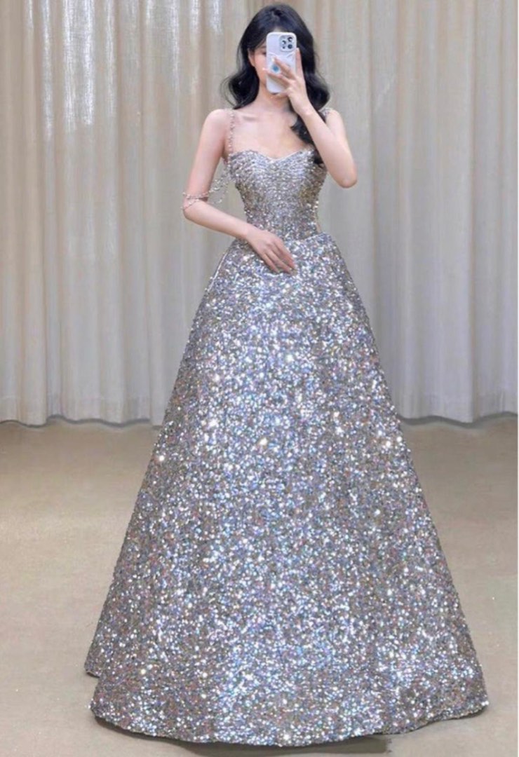 Glitter evening gown sale