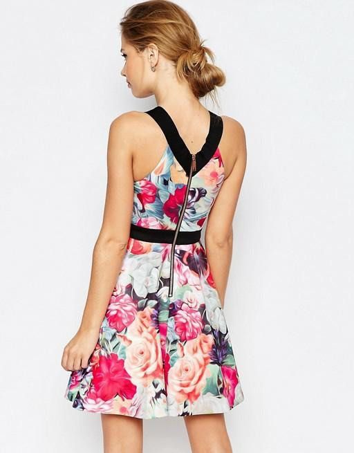 Size 2 10 M Ted Baker Floral Dress Multicoloured Rainbow Skater Strappy  Sleeveless Knee Length Wedding Prom Occasion Date Clubbing Cocktail Medium  38, Women'S Fashion, Dresses & Sets, Dresses On Carousell