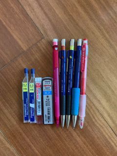 Staedtler Mechanical Pencils 0.3, 0.5, 0.7 mm, Pilot Color Eno Red Mechanical Pencil, Pencil Leads Bundle