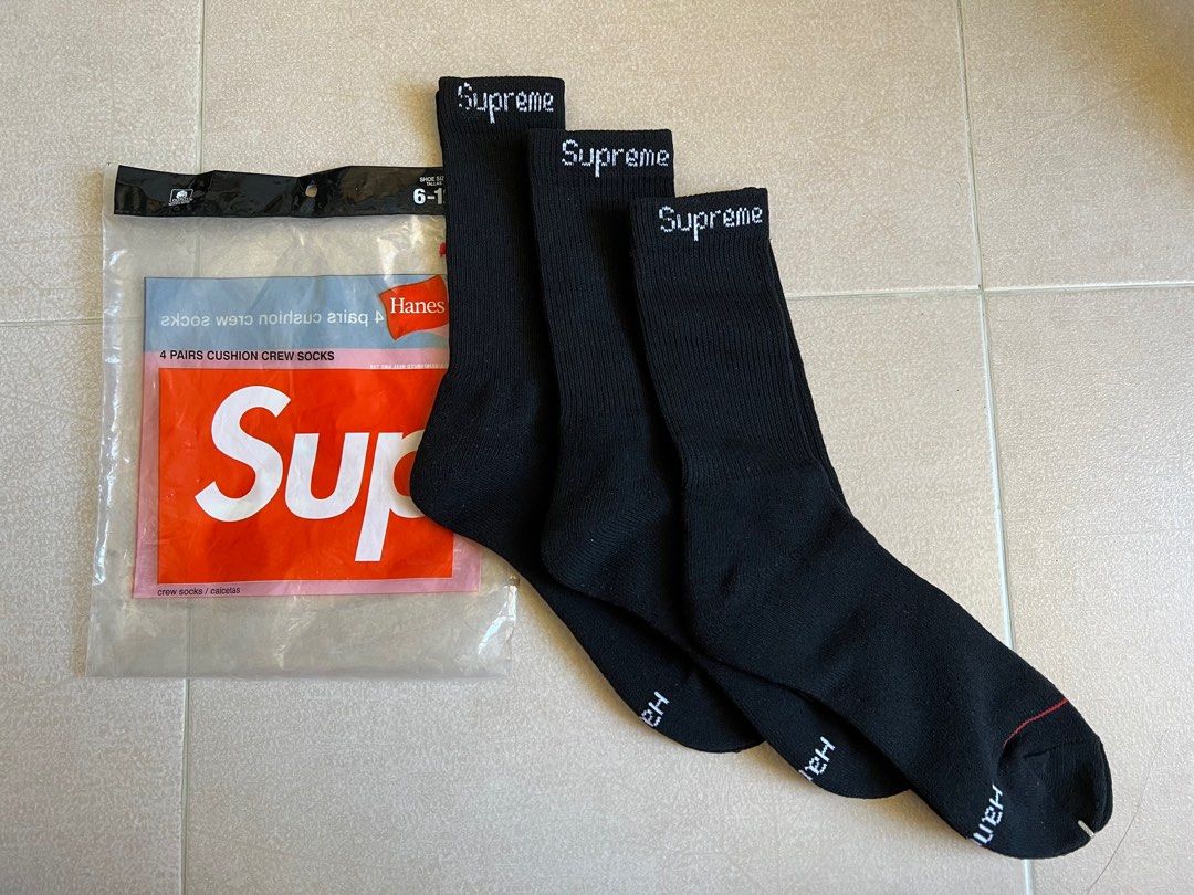 Supreme hanes on sale socks black