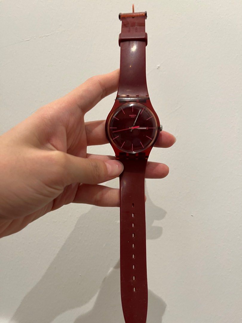 Red discount swatch watch