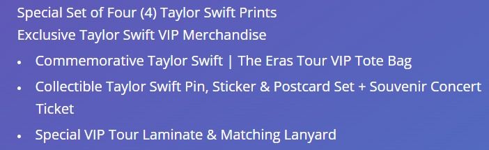 Taylor Swift (THE ERAS TOUR) Exclusive VIP ONLY Merchandise, Hobbies ...