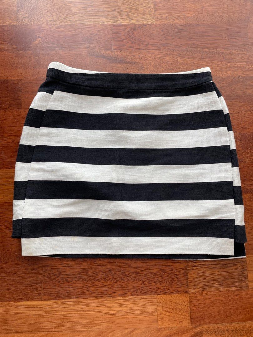 Topshop Petite Striped A Line Mini Skirt size UK8 Women s