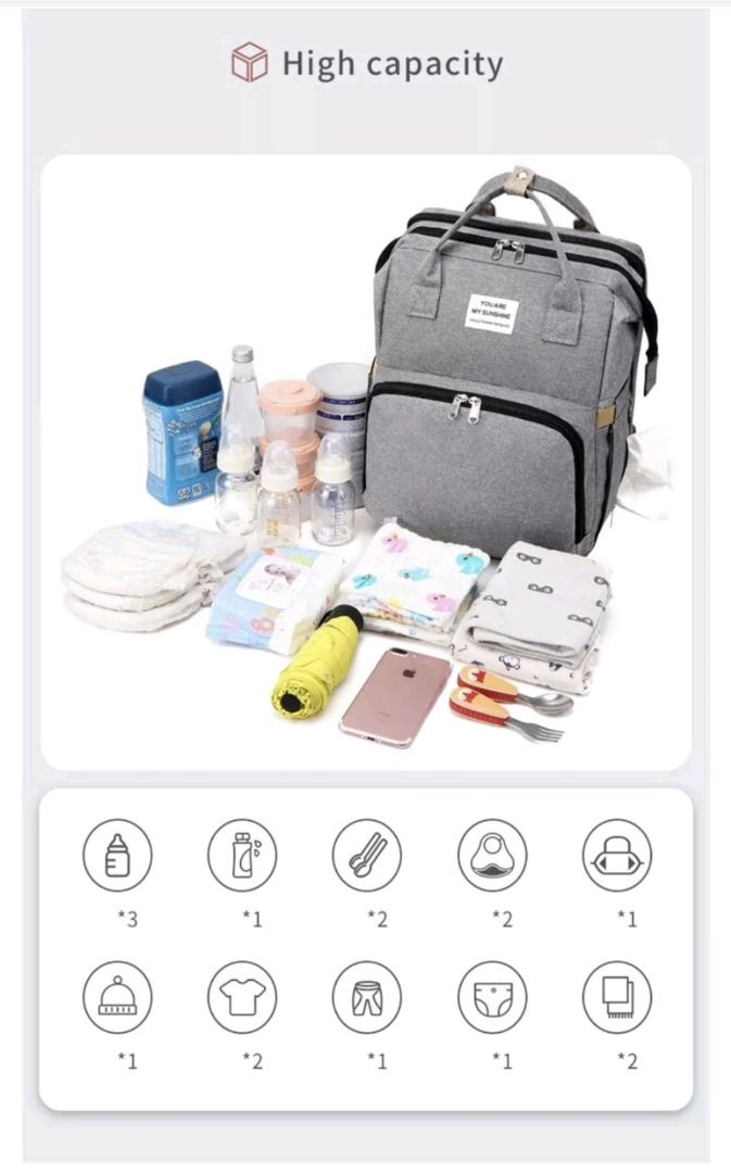 Travel baby cot backpack, Babies & Kids, Baby Nursery & Kids Furniture, Childrens' Beds on Carousell