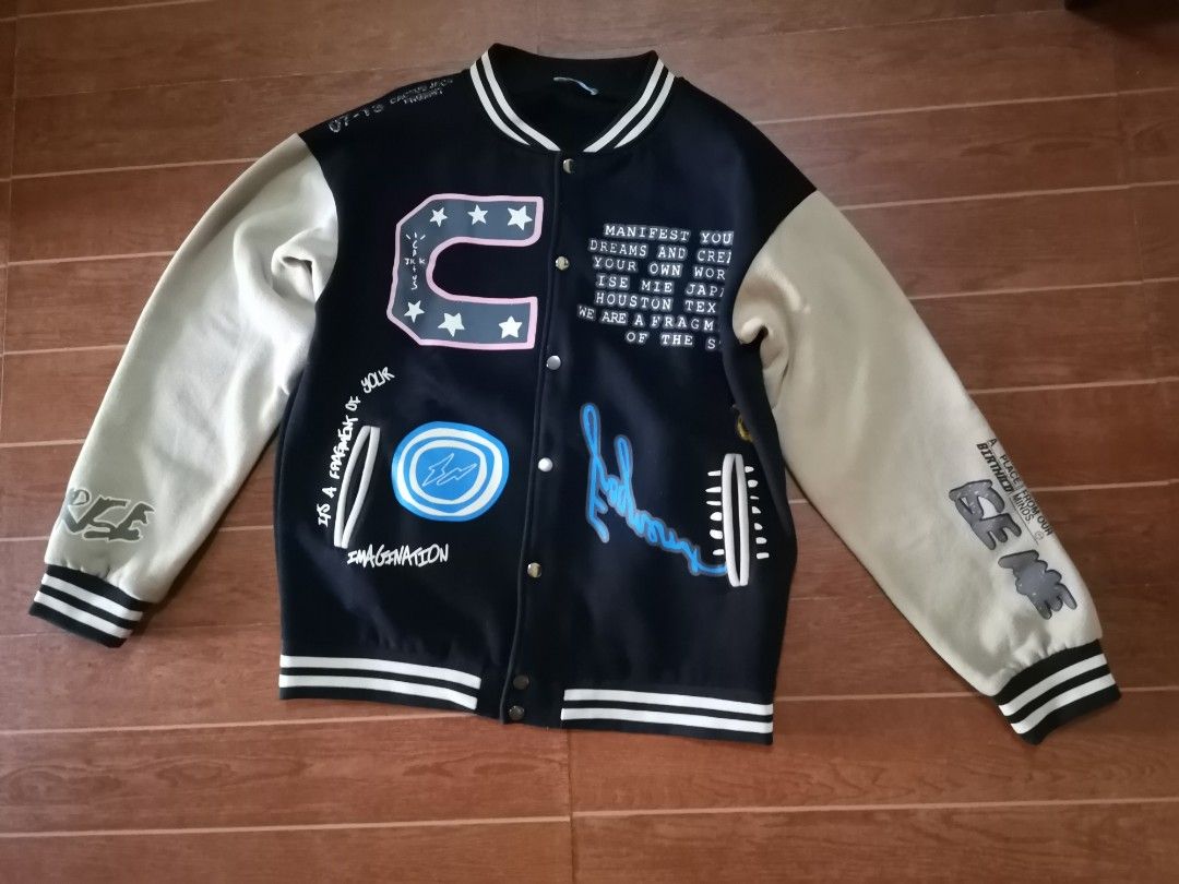 From Another - This Travis Scott x Fragment letterman jacket is