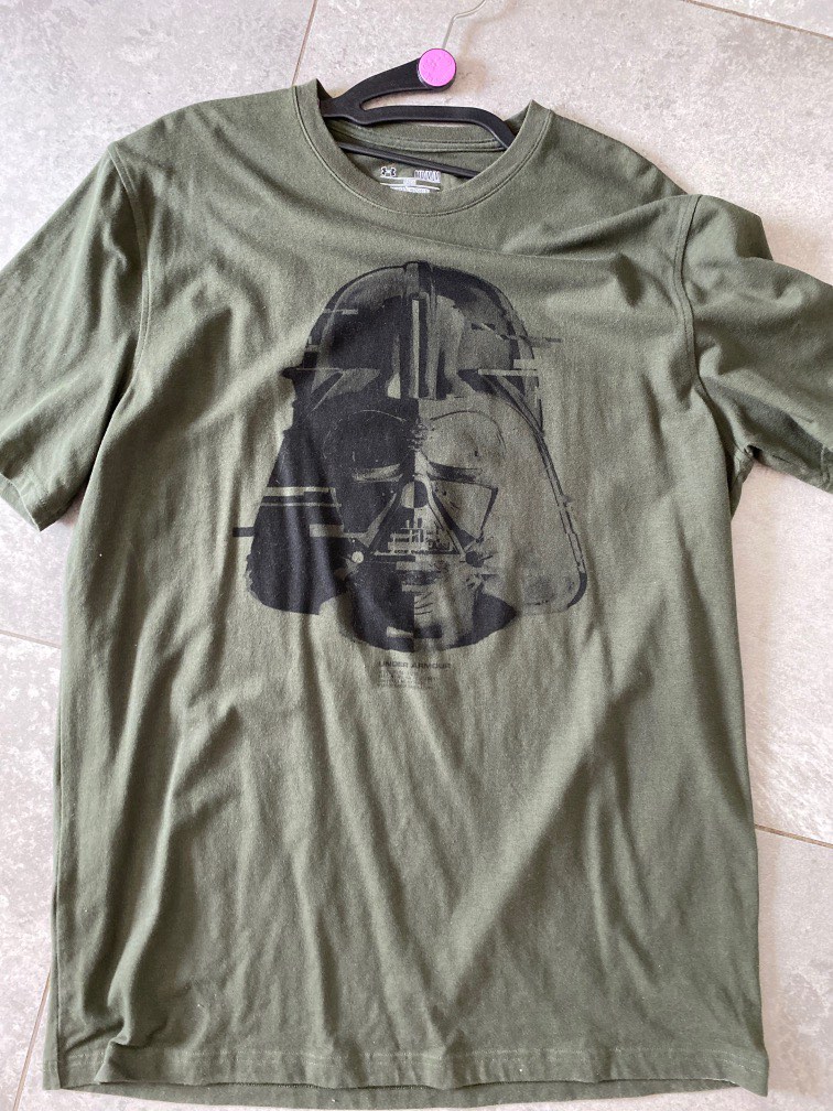 Under Armour Star Wars Dark Green T shirt Men s Fashion Tops