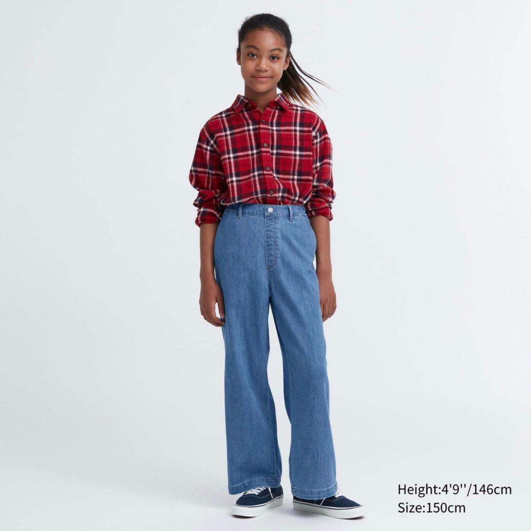 Uniqlo Girls Baggy Denim Jeans Women s Fashion Bottoms Jeans