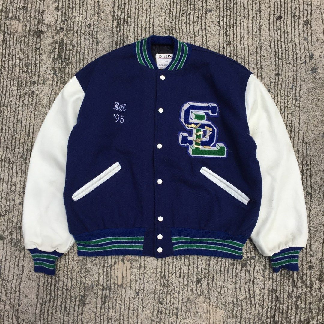 New Leather+Embroidered Varsity Jacket, Men's Fashion, Coats, Jackets and  Outerwear on Carousell