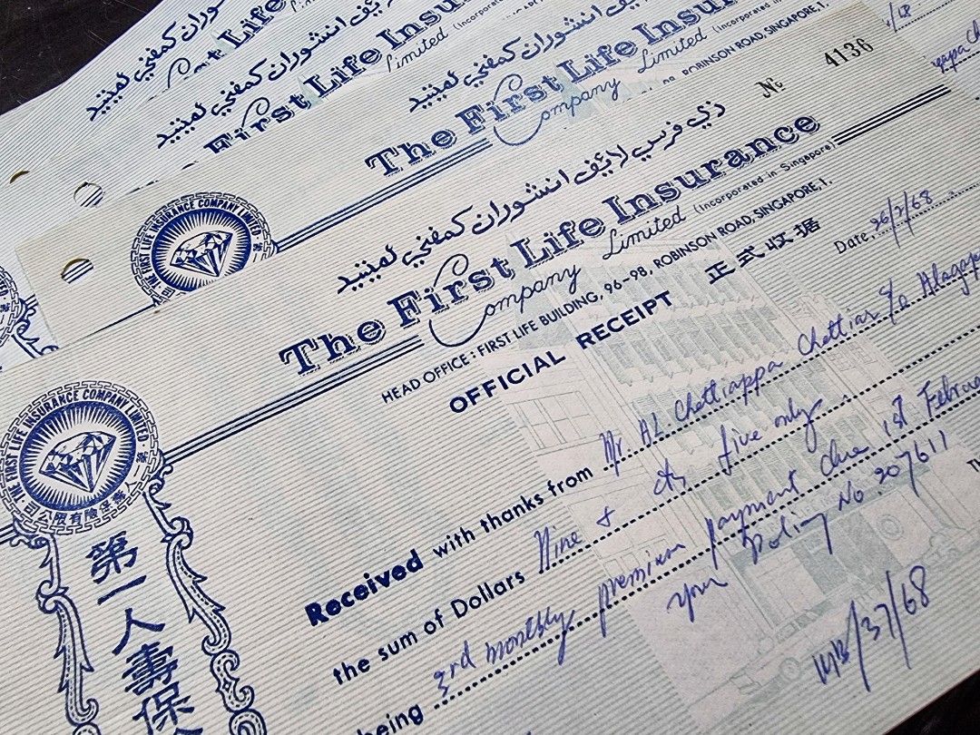 Vintage Insurance official receipt, Hobbies & Toys, Memorabilia