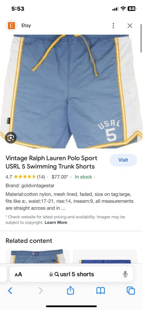 Vintage polo swim trunks Clearance