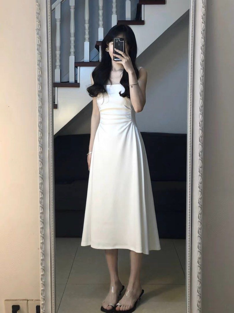 Korean dress white top