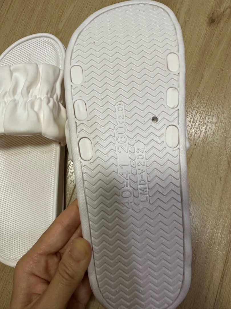 White and clear puma slides hotsell