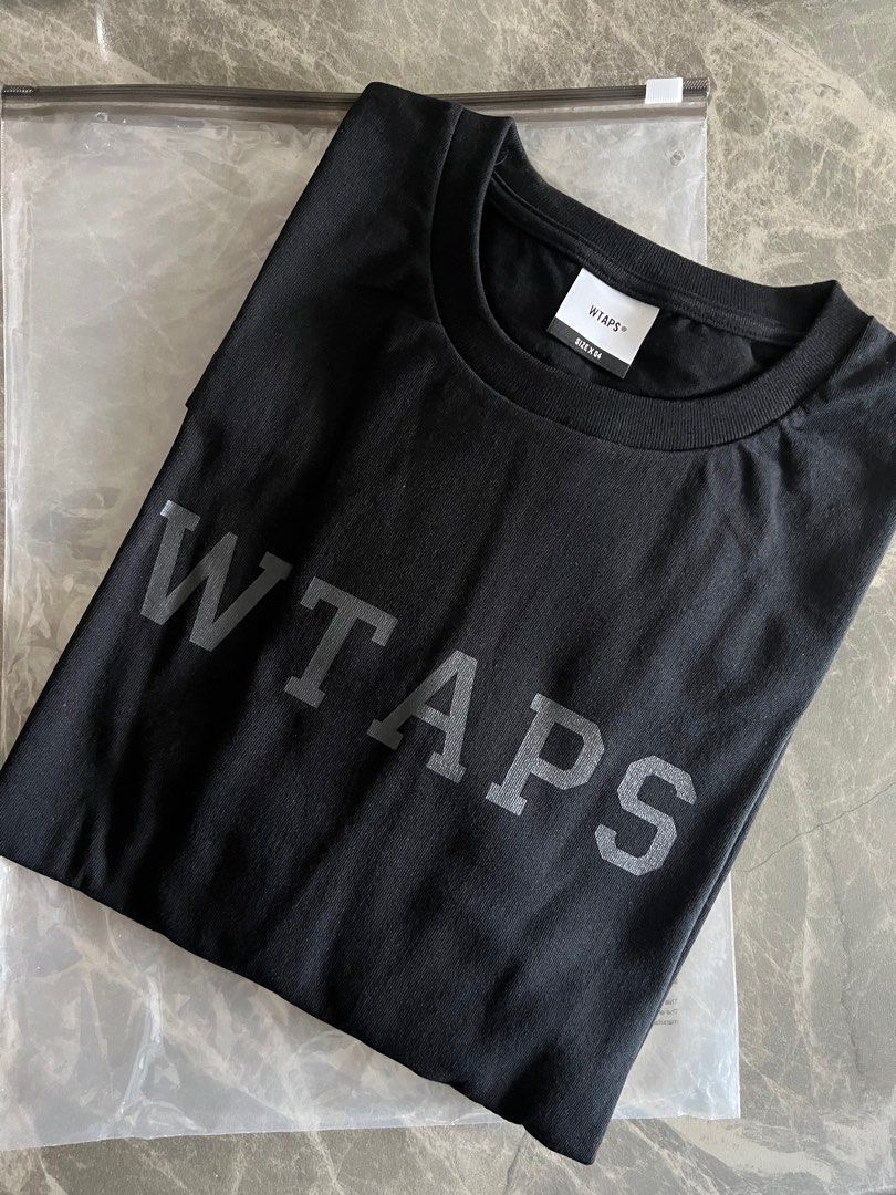 Wtaps 2023 College SS Tee Black 03, 男裝, 上身及套裝, T-shirt