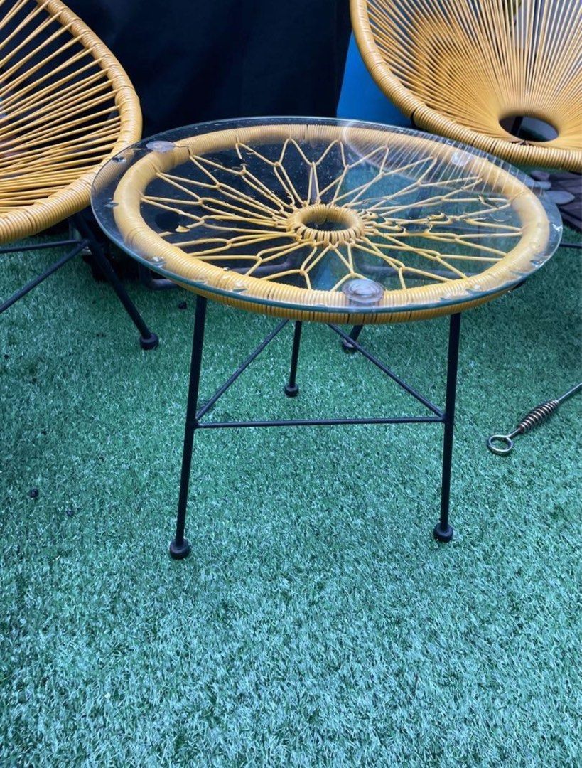 Yellow Outdoor furniture set, Furniture & Home Living, Outdoor