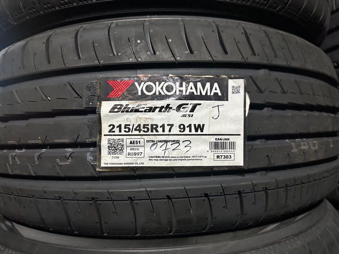 17inch Yokohama Bluearth GT AE51 Made in Japan 2025YEAR, Car Accessories,  Tyres & Rims on Carousell