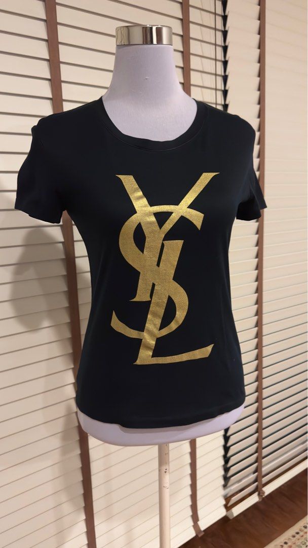 Black and gold top ysl t shirt