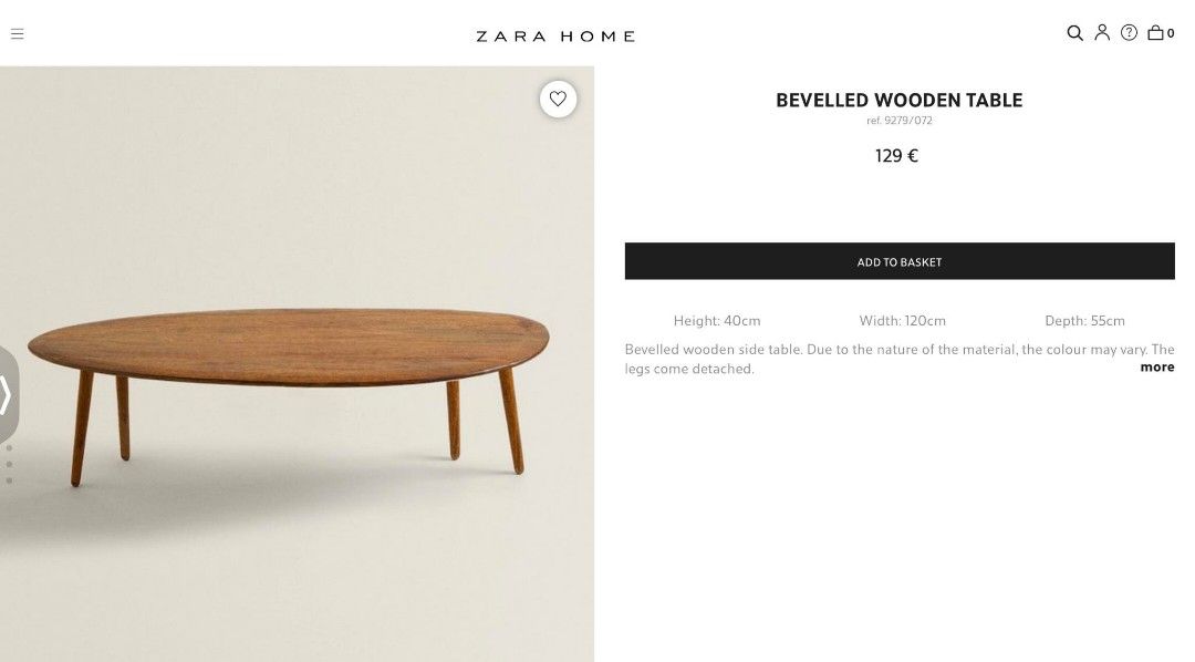 Zara Home Coffee Table, Furniture & Home Living, Furniture, Tables