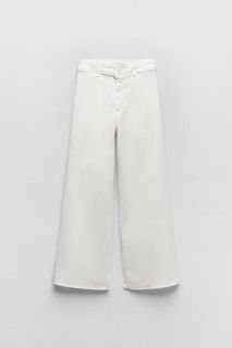 REPRICED zara marine straight pants trousers white denim