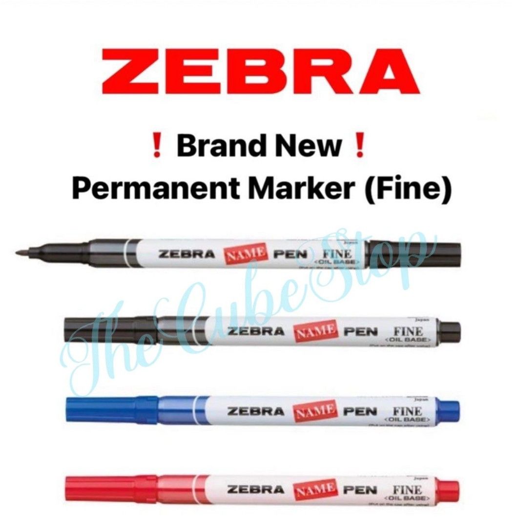 Zebra Name Pen Permanent Marker (Fine), Hobbies & Toys, Stationery
