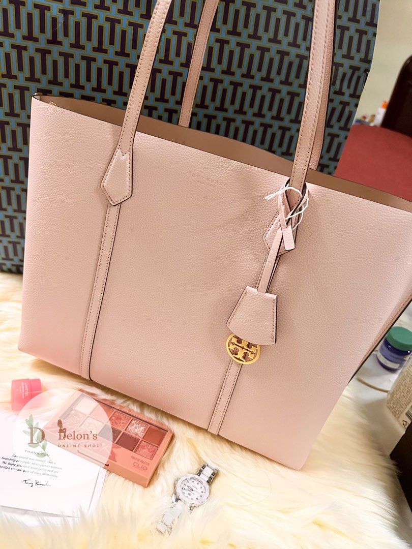 Jual TORY BURCH Tory Burch Perry Triple-Compartment Tote Bag Shell Pink  Original 2023