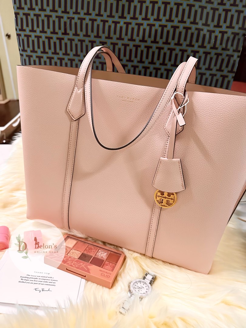 Jual TORY BURCH Tory Burch Perry Small Triple-Compartment Tote Bag Shell  Pink Original 2023