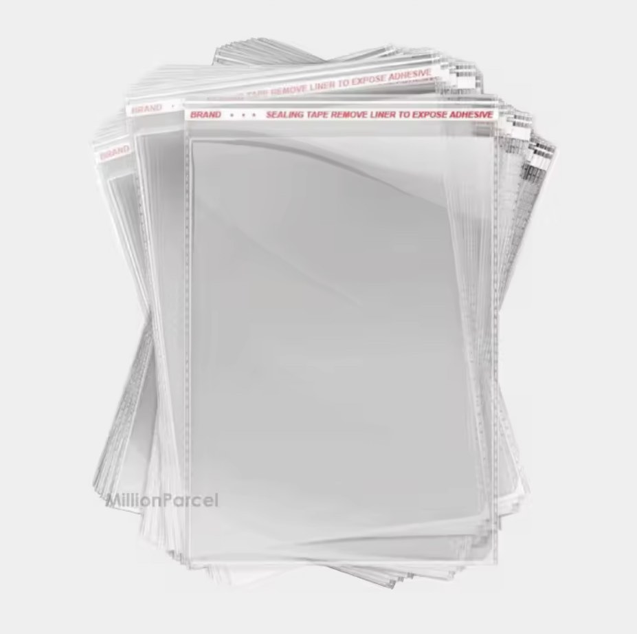 11 SIZES 100pcs Clear Self Adhesive Seal Plastic Bags 