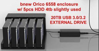 20tb orico external hdd drive usb 3.0 3.1 3.2 6558US3 5 bays enclosure
