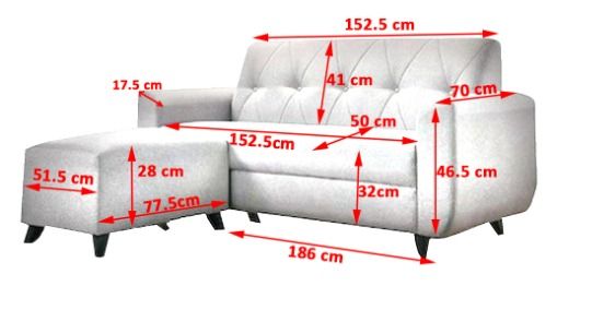 3 Seater Fabric Sofa With Ottoman In