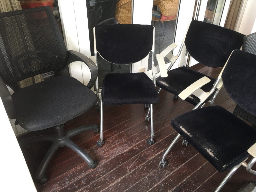 4 Office Chairs (Used but all are sturdy, functional condition