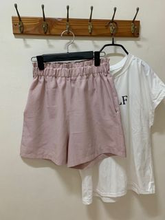 鬆緊西裝短褲 粉色