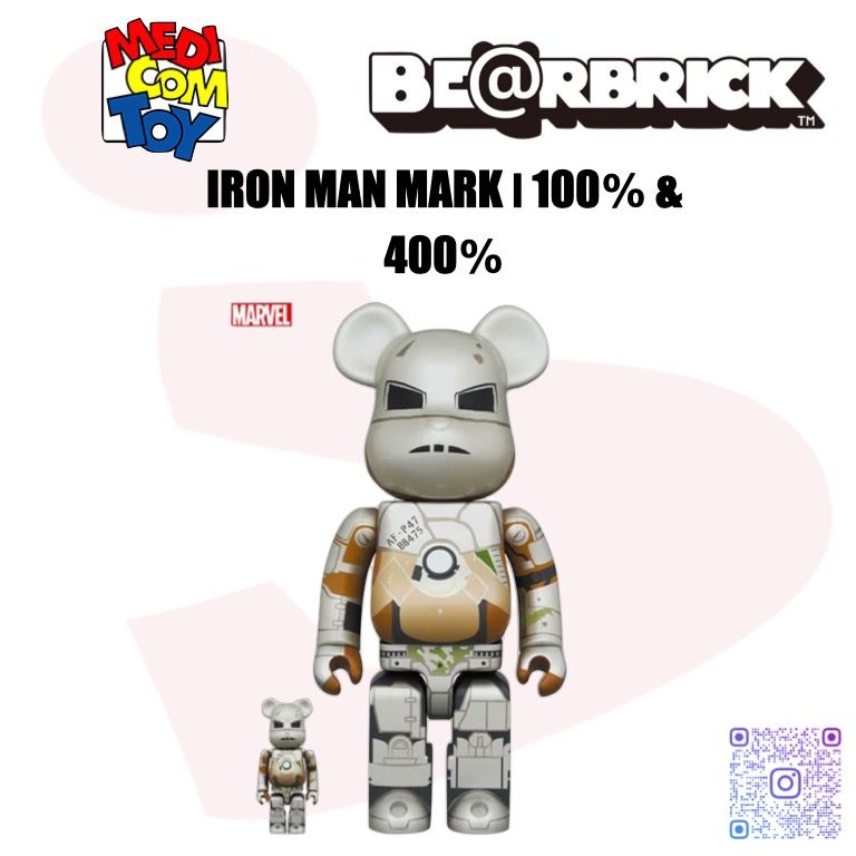 BE@RBRICK IRON MAN MARK Ⅰ 100％ & 400％-