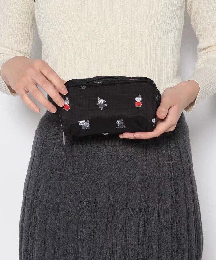 日本限定LeSportsac x Moomin 姆明阿美便攜多用途長方形化妝袋手拎包