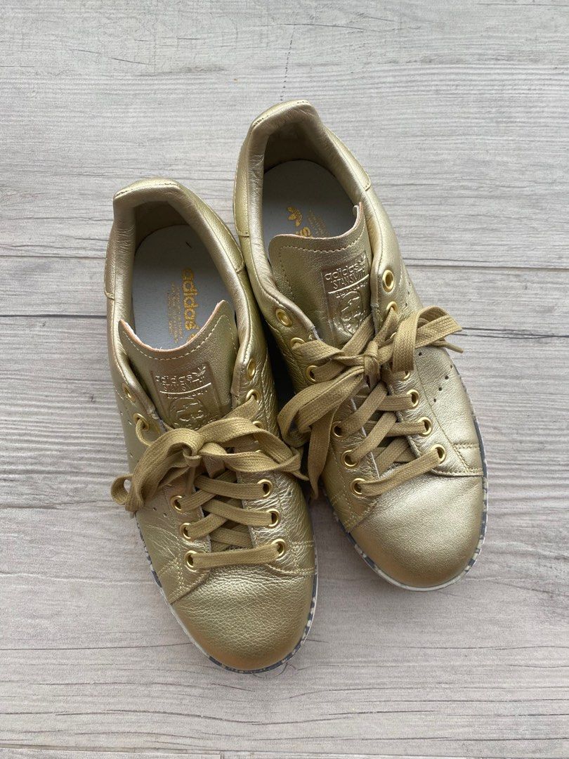 Adidas Stan Smith Metallic Gold Sneakers for Sale Men s Fashion