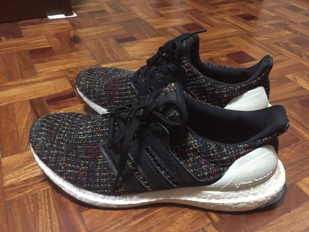 Ultra boost 4.0 black multicolor white heel outlet cage