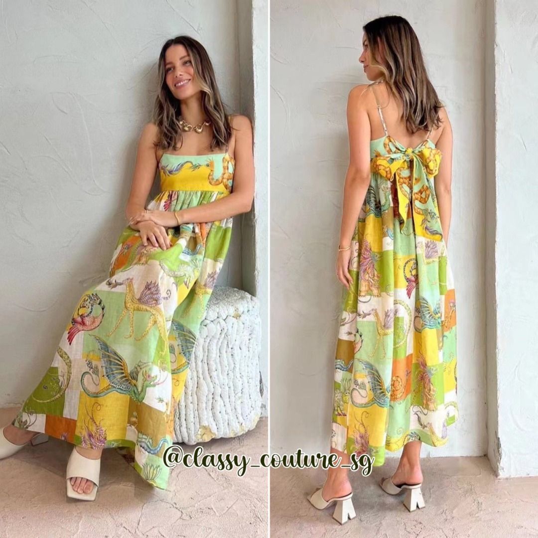 knee length dresses for ladies Alemais Jerome Silk Midi Dress Multi/Print Size 14 main image 1