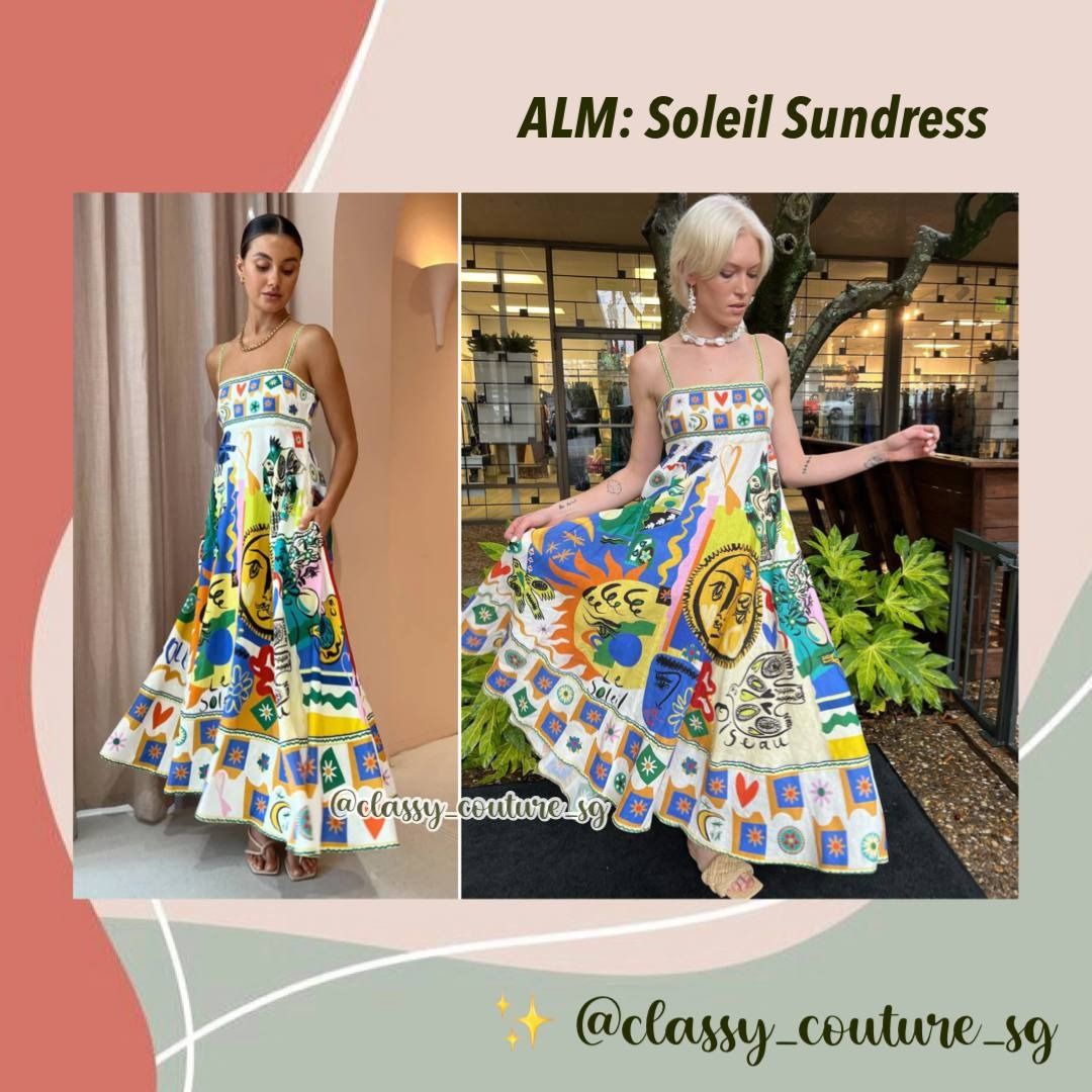 Alemais Soleil Printed Linen Midi Maxi Sun Dress, Women's Fashion, Dresses  & Sets, Dresses on Carousell