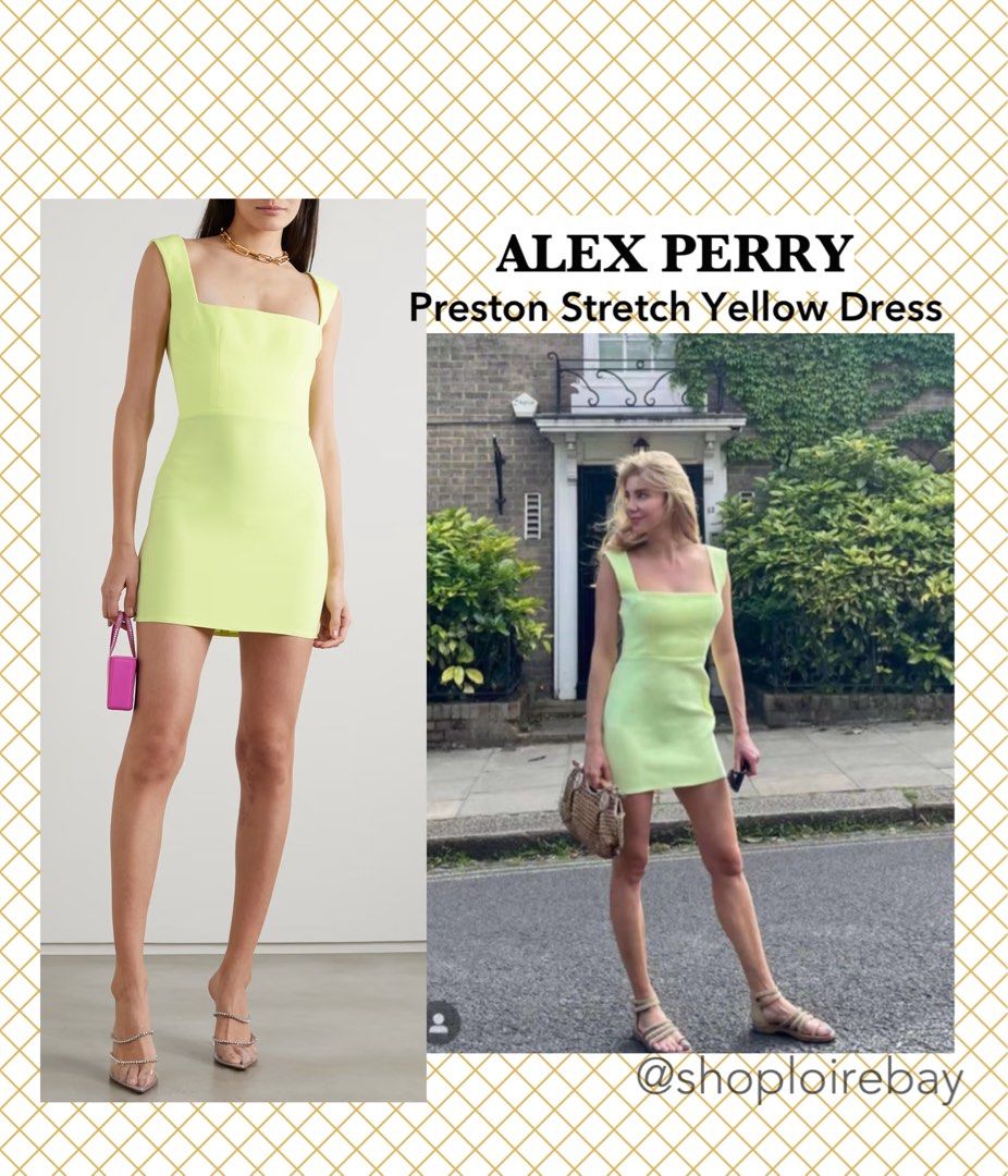 ALEX PERRY Preston yellow stretch mini bodycon dress Women s Fashion Dresses Sets Dresses on Carousell