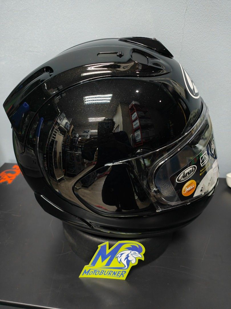 Arai RX7X Gloss black helmet (Category: Motorcycle Apparel) located in Singapore. Submitted by stellar_motoburner (Listing ID 1242396489, Image 3). Description: .